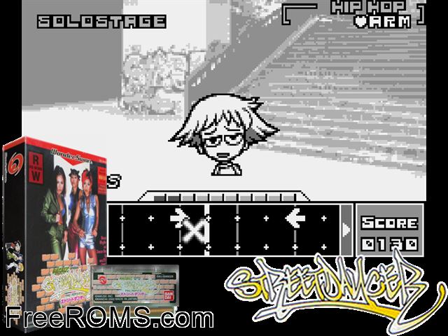 Wasabi Produce - Street Dancer (J) [M][!] Wonderswan game showing 3D box cover and gameplay screenshot